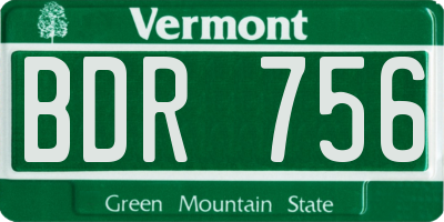 VT license plate BDR756