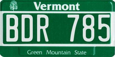 VT license plate BDR785