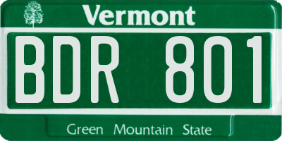 VT license plate BDR801