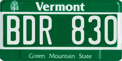 VT license plate BDR830