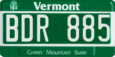 VT license plate BDR885
