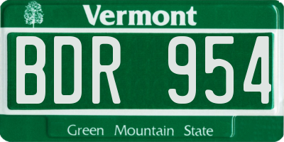 VT license plate BDR954