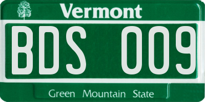 VT license plate BDS009