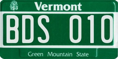 VT license plate BDS010