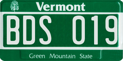 VT license plate BDS019