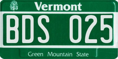 VT license plate BDS025