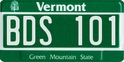 VT license plate BDS101