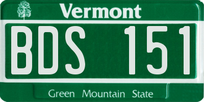 VT license plate BDS151