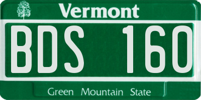 VT license plate BDS160