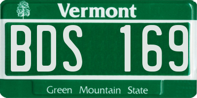 VT license plate BDS169