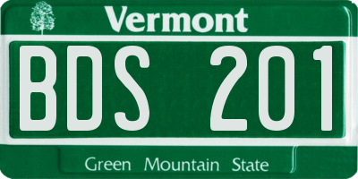 VT license plate BDS201