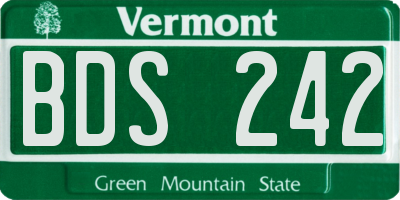 VT license plate BDS242