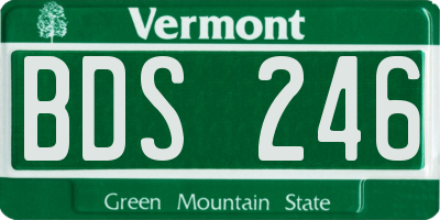 VT license plate BDS246