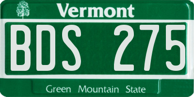 VT license plate BDS275