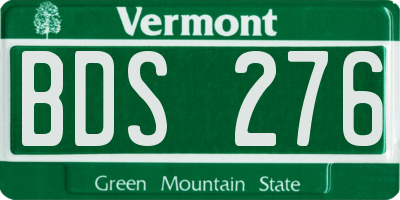 VT license plate BDS276