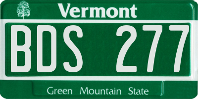 VT license plate BDS277