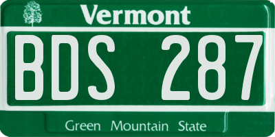 VT license plate BDS287