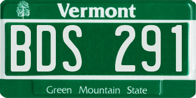 VT license plate BDS291