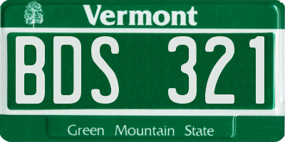 VT license plate BDS321