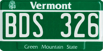 VT license plate BDS326