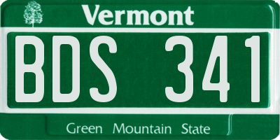 VT license plate BDS341