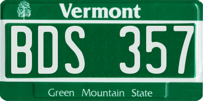 VT license plate BDS357