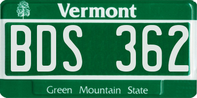 VT license plate BDS362