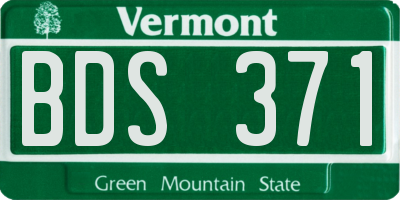 VT license plate BDS371