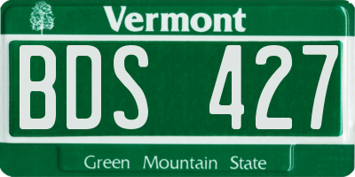 VT license plate BDS427