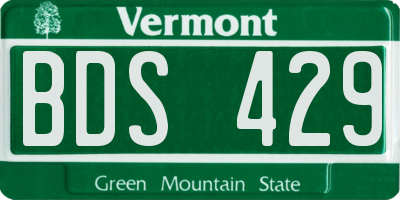 VT license plate BDS429