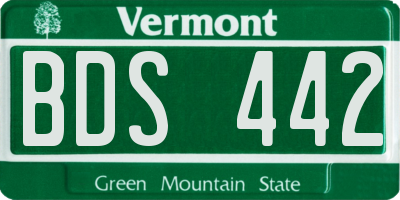 VT license plate BDS442
