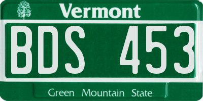 VT license plate BDS453