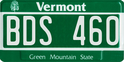 VT license plate BDS460