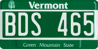 VT license plate BDS465