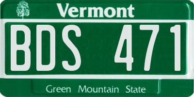 VT license plate BDS471