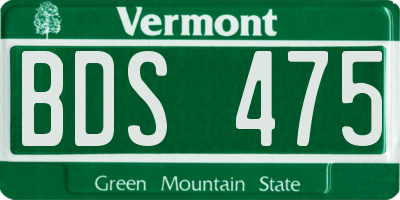 VT license plate BDS475