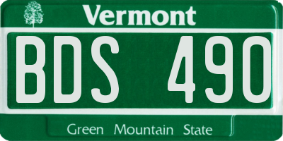 VT license plate BDS490