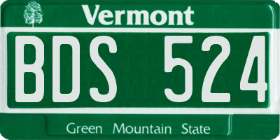 VT license plate BDS524
