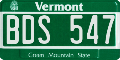 VT license plate BDS547