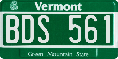 VT license plate BDS561
