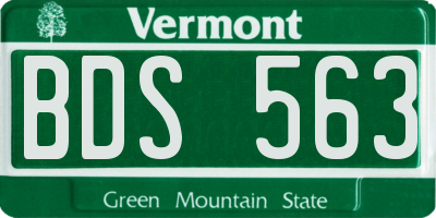 VT license plate BDS563