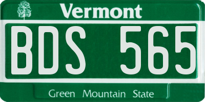 VT license plate BDS565