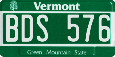 VT license plate BDS576