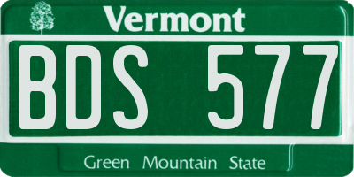 VT license plate BDS577