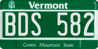 VT license plate BDS582