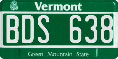 VT license plate BDS638