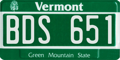 VT license plate BDS651