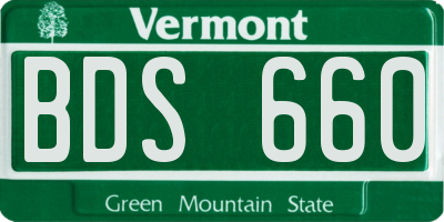 VT license plate BDS660