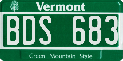 VT license plate BDS683