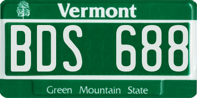 VT license plate BDS688